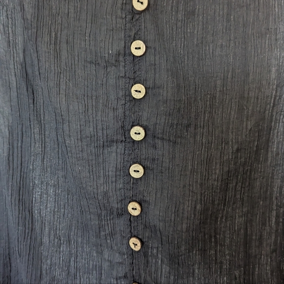 ☮️ Free People Black Fall Crop Buttoned 100% Cotton Cardigan - Picture 6 of 7